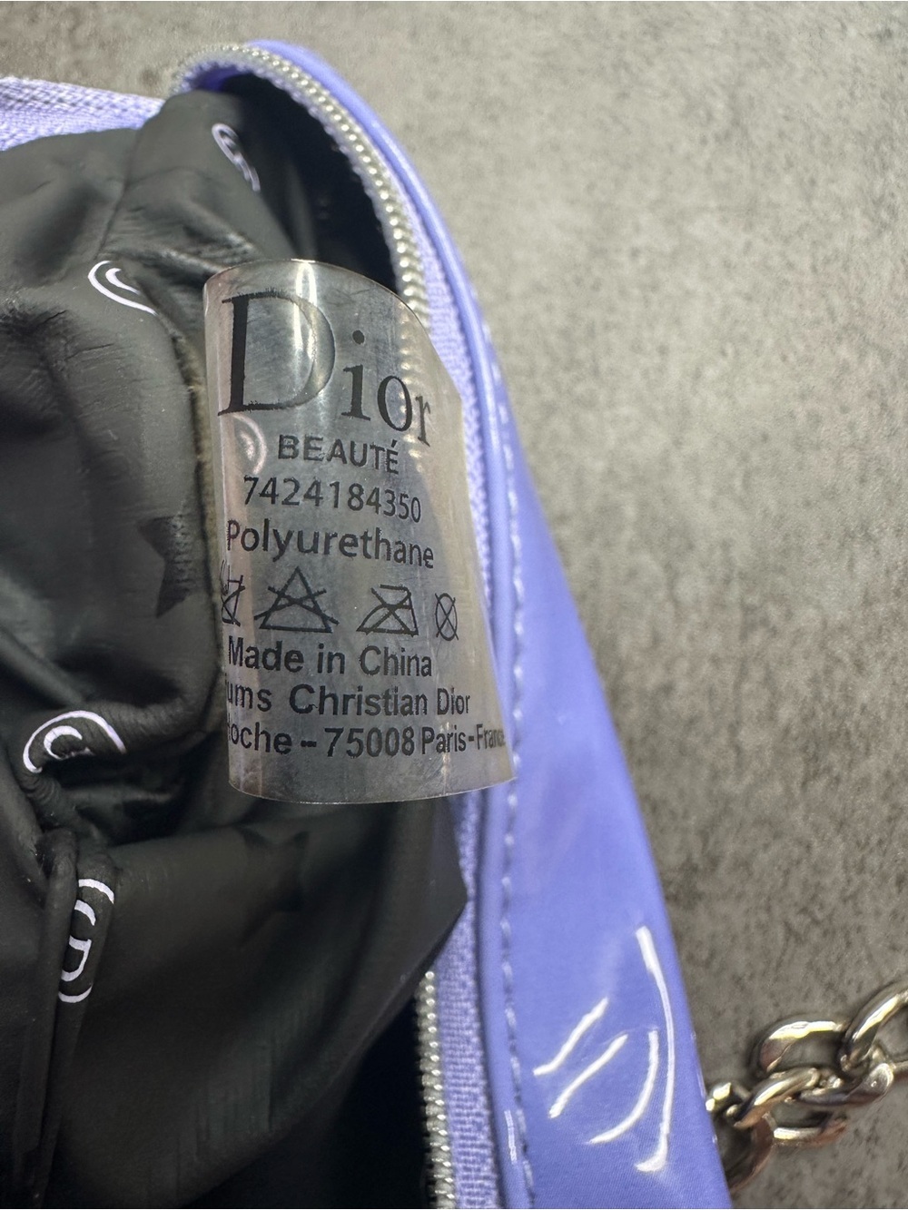 Dior Beauty Ombré Blue Patent Cosmetic Pouch Crossbody Bag Chain Strap Modified - Picture 6 of 7